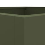 vidaXL Kvetináč olivovozelený 52x48x75 cm oceľ – Obrázok 8