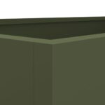vidaXL Kvetináč olivovozelený 62x40x39 cm oceľ – Obrázok 8