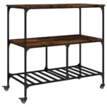 vidaXL Kuchynský vozík dymový dub 100x50x95 cm kompozitné drevo – Obrázok 2