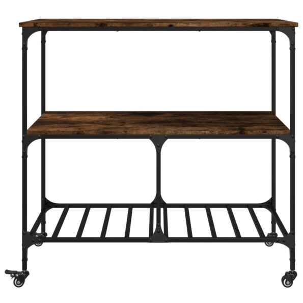 vidaXL Kuchynský vozík dymový dub 100x50x95 cm kompozitné drevo – Obrázok 7