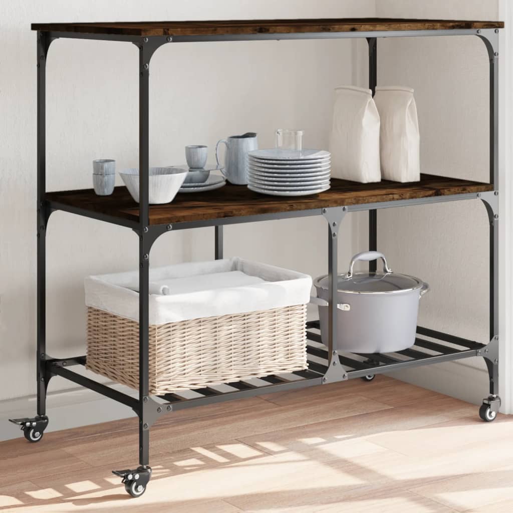VXL8721012376045_m_en_hd_1.jpg vidaXL Kuchynský vozík dymový dub 100x50x95 cm kompozitné drevo – Obrázok 1