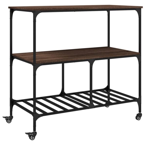 vidaXL Kuchynský vozík hnedý dub 100x50x95 cm kompozitné drevo – Obrázok 2