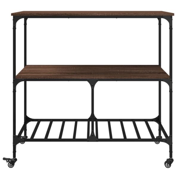vidaXL Kuchynský vozík hnedý dub 100x50x95 cm kompozitné drevo – Obrázok 7