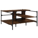 vidaXL Konferenčný stolík dymový dub 100x100x48,5 cm spracované drevo – Obrázok 2