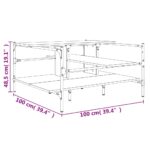 vidaXL Konferenčný stolík dymový dub 100x100x48,5 cm spracované drevo – Obrázok 10