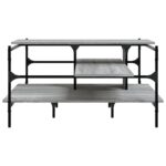 vidaXL Konferenčný stolík sivý sonoma 100x100x48,5 cm kompozitné drevo – Obrázok 5