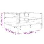 vidaXL Konferenčný stolík sivý sonoma 100x100x48,5 cm kompozitné drevo – Obrázok 10