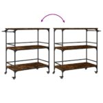 vidaXL Kuchynský vozík dymový dub 100,5x50x105 cm kompozitné drevo – Obrázok 12