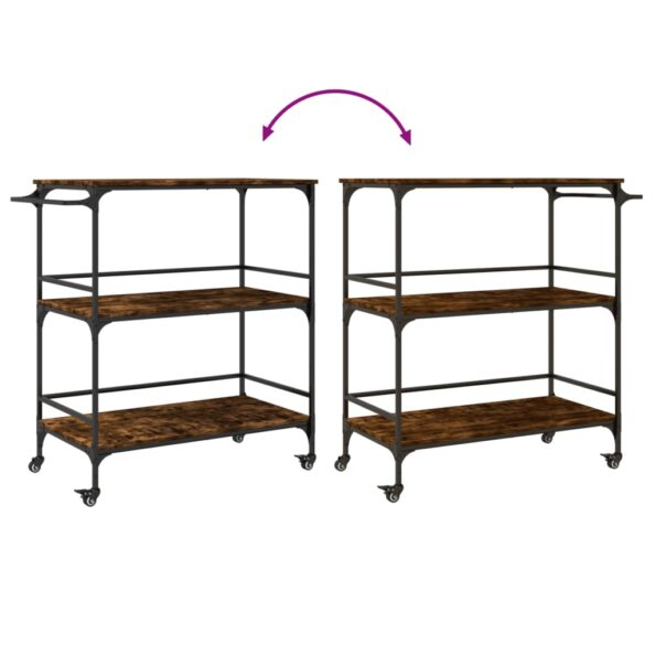 vidaXL Kuchynský vozík dymový dub 100,5x50x105 cm kompozitné drevo – Obrázok 12