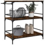 vidaXL Kuchynský vozík dymový dub 100,5x50x105 cm kompozitné drevo – Obrázok 6