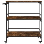 vidaXL Kuchynský vozík dymový dub 100,5x50x105 cm kompozitné drevo – Obrázok 7