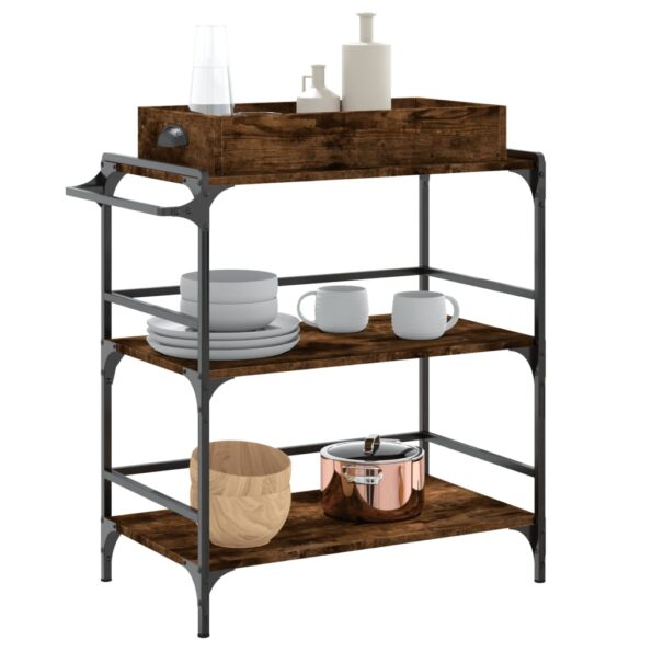 vidaXL Kuchynský vozík, tmavý dub 81,5x41x92,5 cm, kompozitné drevo – Obrázok 5