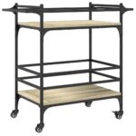 vidaXL Kuchynský vozík dub sonoma 82x40x78,5 cm kompozitné drevo – Obrázok 2