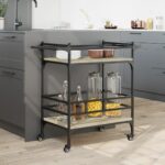 vidaXL Kuchynský vozík dub sonoma 82x40x78,5 cm kompozitné drevo – Obrázok 4