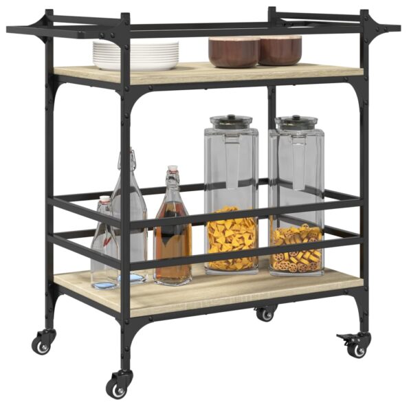 vidaXL Kuchynský vozík dub sonoma 82x40x78,5 cm kompozitné drevo – Obrázok 5
