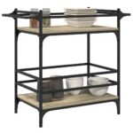 vidaXL Kuchynský vozík dub sonoma 82x40x78,5 cm kompozitné drevo – Obrázok 6