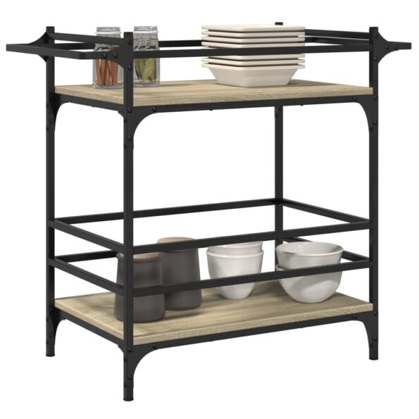 vidaXL Kuchynský vozík dub sonoma 82x40x78,5 cm kompozitné drevo – Obrázok 6