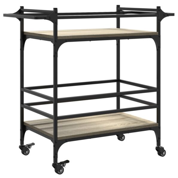 vidaXL Kuchynský vozík dub sonoma 82x40x78,5 cm kompozitné drevo – Obrázok 9