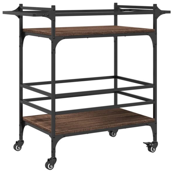 vidaXL Kuchynský vozík hnedý dub 82x40x78,5 cm kompozitné drevo – Obrázok 2