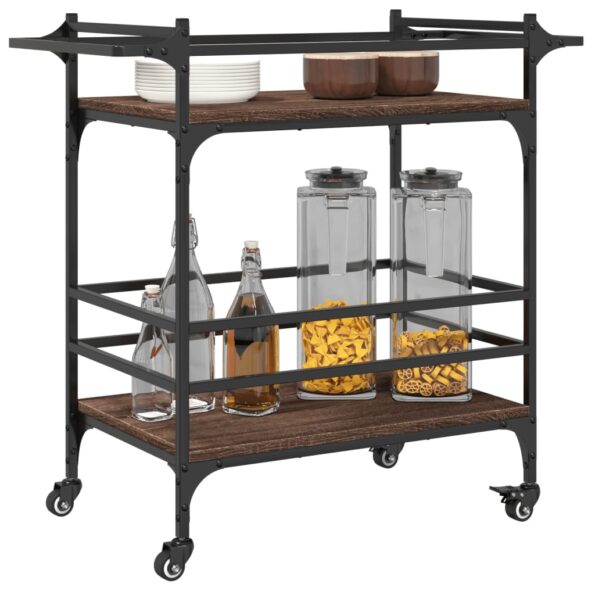 vidaXL Kuchynský vozík hnedý dub 82x40x78,5 cm kompozitné drevo – Obrázok 5