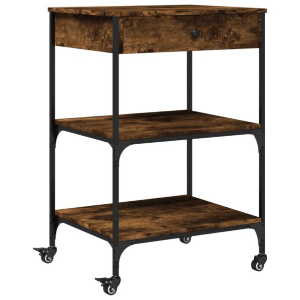 vidaXL Kuchynský vozík dymový dub 60x48x89,5 cm kompozitné drevo – Obrázok 2