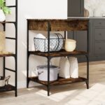 vidaXL Kuchynský vozík dymový dub 60x48x89,5 cm kompozitné drevo – Obrázok 3