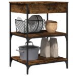vidaXL Kuchynský vozík dymový dub 60x48x89,5 cm kompozitné drevo – Obrázok 5