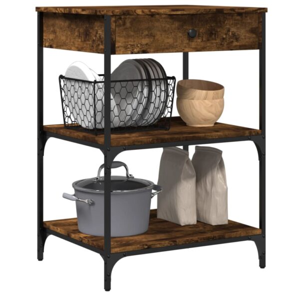 vidaXL Kuchynský vozík dymový dub 60x48x89,5 cm kompozitné drevo – Obrázok 5