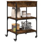 vidaXL Kuchynský vozík dymový dub 60x48x89,5 cm kompozitné drevo – Obrázok 6