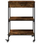 vidaXL Kuchynský vozík dymový dub 60x48x89,5 cm kompozitné drevo – Obrázok 8