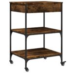 vidaXL Kuchynský vozík dymový dub 60x48x89,5 cm kompozitné drevo – Obrázok 10
