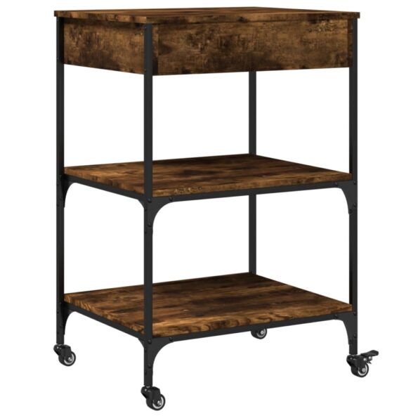 vidaXL Kuchynský vozík dymový dub 60x48x89,5 cm kompozitné drevo – Obrázok 10