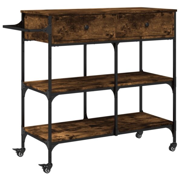 vidaXL Kuchynský vozík dymový dub 105x42x95 cm kompozitné drevo – Obrázok 2