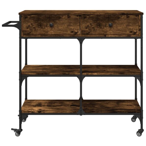 vidaXL Kuchynský vozík dymový dub 105x42x95 cm kompozitné drevo – Obrázok 7