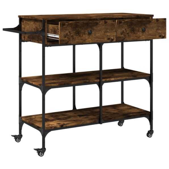 vidaXL Kuchynský vozík dymový dub 105x42x95 cm kompozitné drevo – Obrázok 8