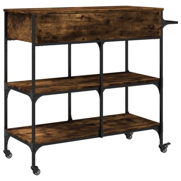 vidaXL Kuchynský vozík dymový dub 105x42x95 cm kompozitné drevo – Obrázok 10