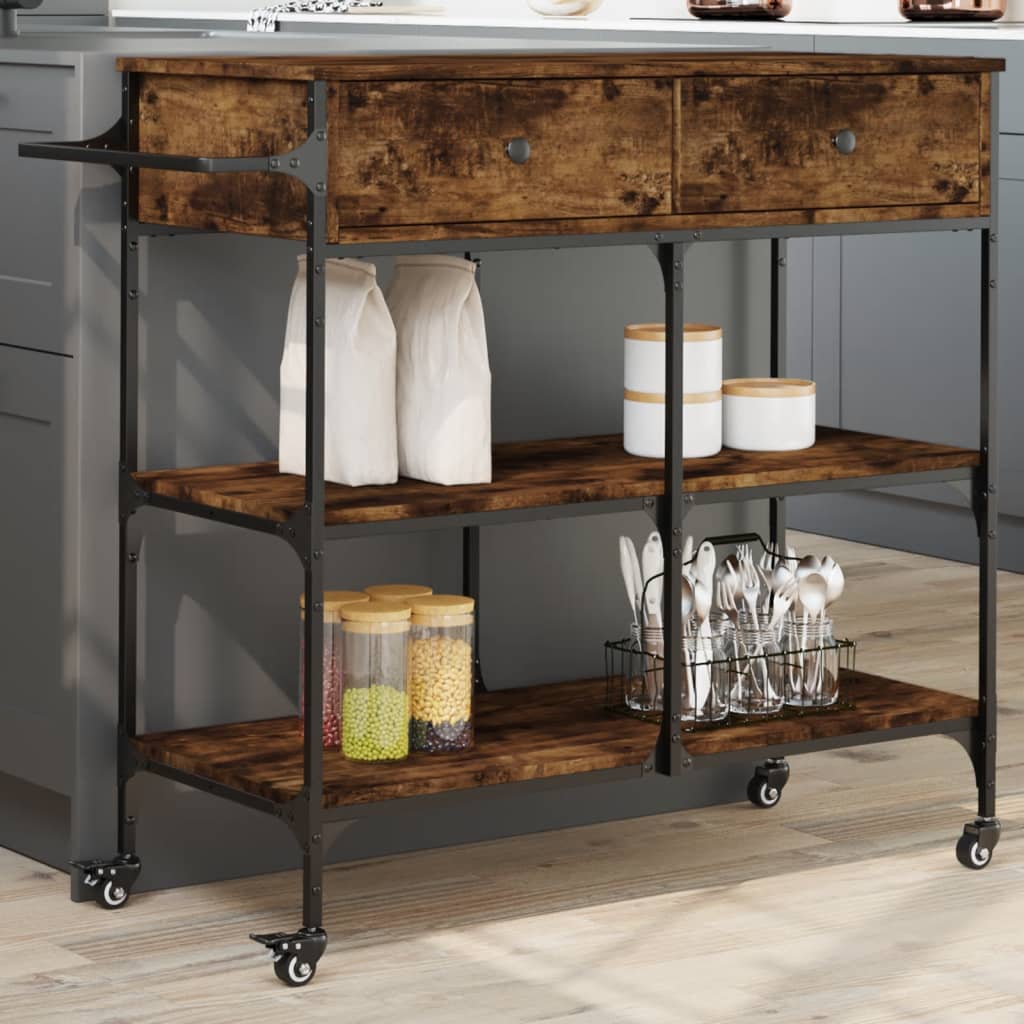 VXL8721012376748_m_en_hd_1.jpg vidaXL Kuchynský vozík dymový dub 105x42x95 cm kompozitné drevo – Obrázok 1