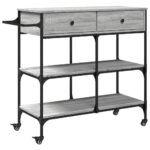 vidaXL Kuchynský vozík sivý sonoma 105x42x95 cm kompozitné drevo – Obrázok 2