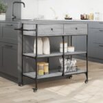vidaXL Kuchynský vozík sivý sonoma 105x42x95 cm kompozitné drevo – Obrázok 4