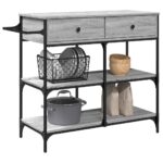 vidaXL Kuchynský vozík sivý sonoma 105x42x95 cm kompozitné drevo – Obrázok 5