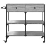 vidaXL Kuchynský vozík sivý sonoma 105x42x95 cm kompozitné drevo – Obrázok 7
