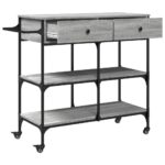 vidaXL Kuchynský vozík sivý sonoma 105x42x95 cm kompozitné drevo – Obrázok 8