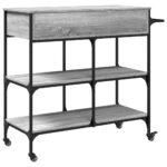 vidaXL Kuchynský vozík sivý sonoma 105x42x95 cm kompozitné drevo – Obrázok 10