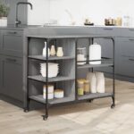 vidaXL Kuchynský vozík sivý sonoma 100x45x89,5 cm kompozitné drevo – Obrázok 4