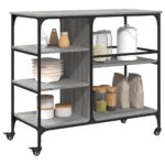 vidaXL Kuchynský vozík sivý sonoma 100x45x89,5 cm kompozitné drevo – Obrázok 6