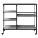 vidaXL Kuchynský vozík sivý sonoma 100x45x89,5 cm kompozitné drevo – Obrázok 7
