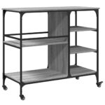 vidaXL Kuchynský vozík sivý sonoma 100x45x89,5 cm kompozitné drevo – Obrázok 9