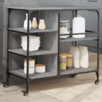 vidaXL Kuchynský vozík sivý sonoma 100x45x89,5 cm kompozitné drevo