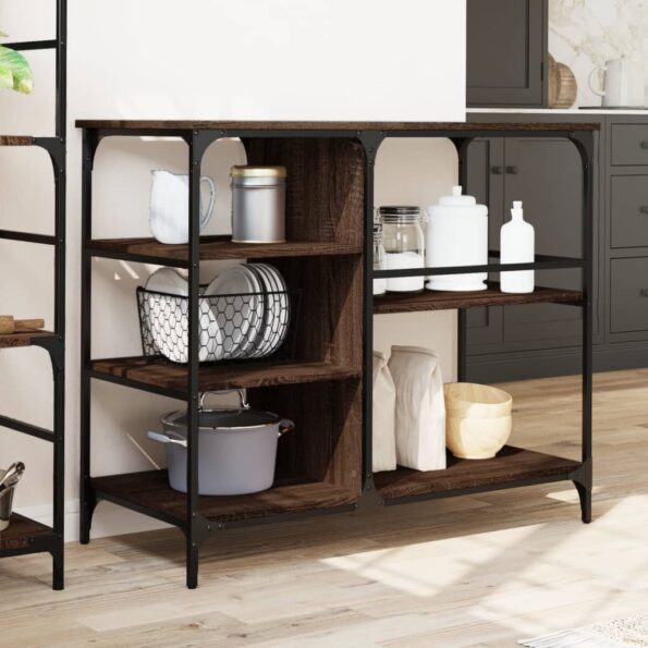 vidaXL Kuchynský vozík hnedý dub 100x45x89,5 cm kompozitné drevo – Obrázok 3