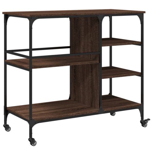vidaXL Kuchynský vozík hnedý dub 100x45x89,5 cm kompozitné drevo – Obrázok 9